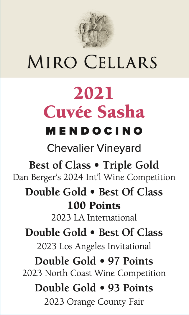 2021 Miro Cellars Cuvée Sasha shelf talker